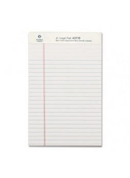 Business Source Legal-ruled Writing Pads, Jr. legal, 8" x 5", White paper, 50 sheets, Dozen